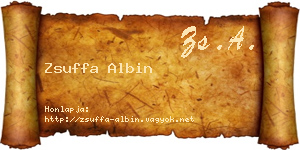 Zsuffa Albin névjegykártya